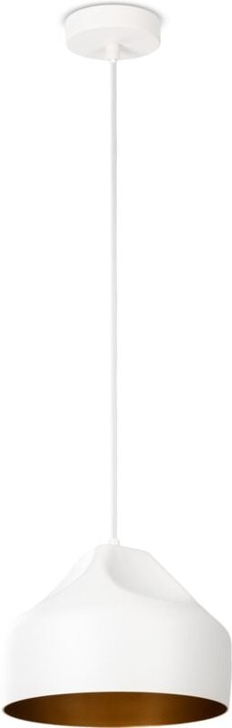 Hängeleuchte Wohnzimmer Esstisch Küchenlampe 1,5m Textilkabel Industriell Pendelleuchte - Typ 2, Weiß-Gold - Paco Home