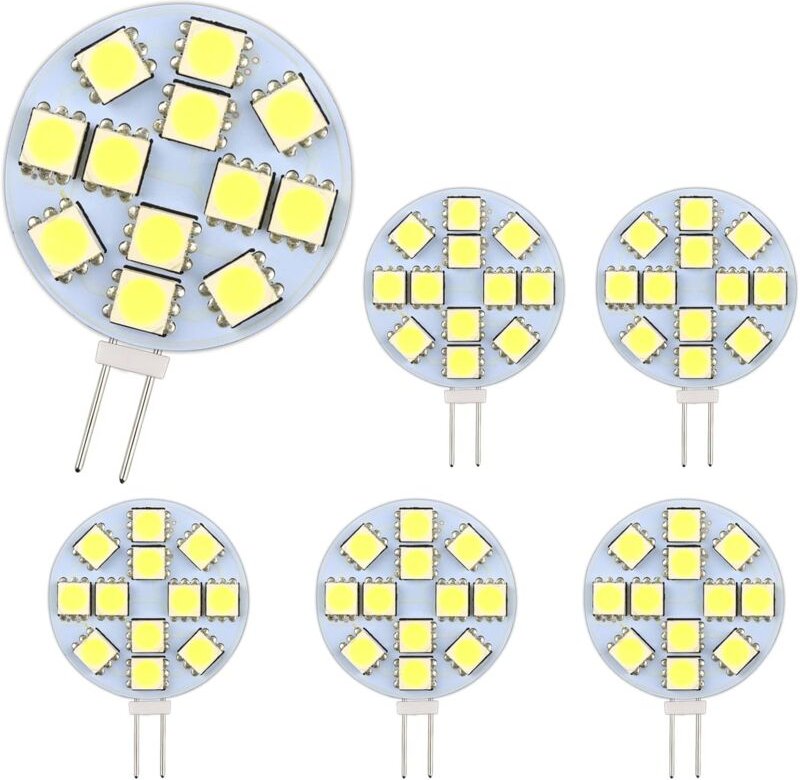 Ersandy - G4-LED-Glühbirne, 2 w, AC/DC12–24 v, 200 lm, warmweiß 3000 k, 12 x 5050 smd, 20 W-Halogenlampen-Äquivalent, ni...
