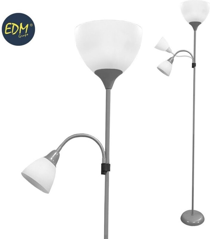 EDM - Stehleuchte Modell boston silber e27 60w und Leser e14 40w