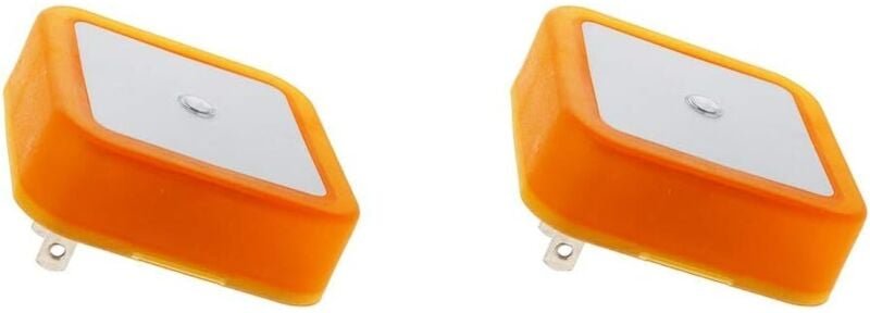 2-teiliges elektrisches Nachtlicht, orangefarbene LED-Weihnachtslicht-Nachttischlampe mit automatischem Dämmerungssensor...