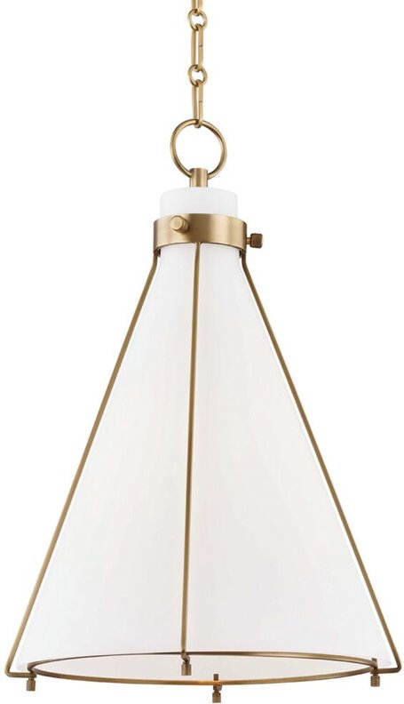 Eldridge 1 Light a Pendelleuchte Messing, Glas