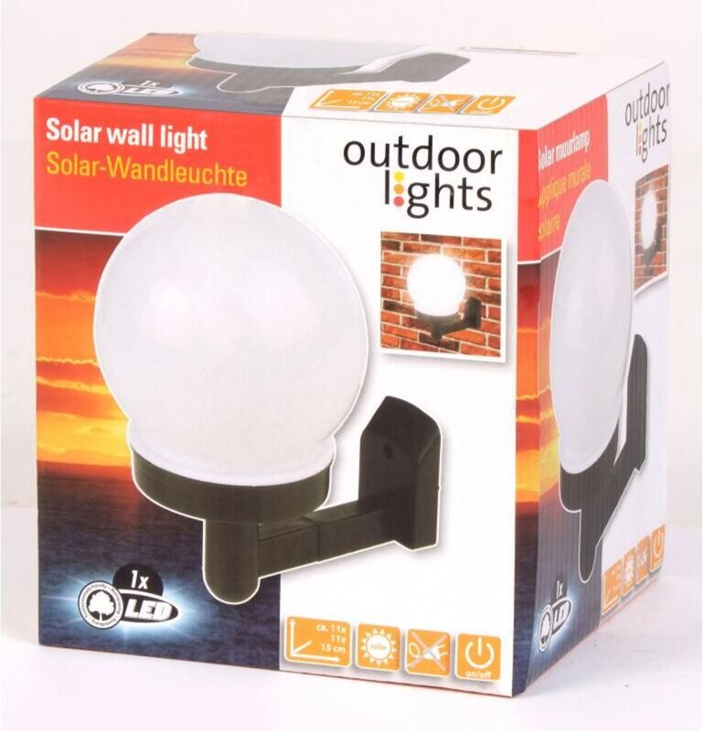 Buri - Solar Wand Leuchte led Kugel Dekoration Licht Außenbereich Garten Beleuchtung