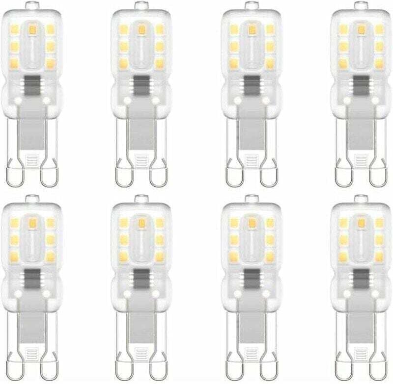 G9 LED-Lampe, G9 LED 220 V, Neutralweiß 3000 K, 3 W (entspricht 30 W Halogenlampe), 8er-Pack