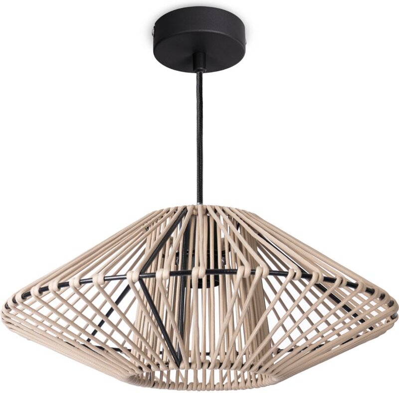 Led Pendellampe Wohnzimmer Hängeleuchte Esszimmer Vintage Korboptik Boho Natur Pendelleuchte, Schwarz 5 - Paco Home