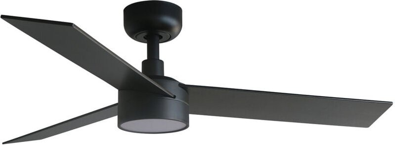 Faro Rudder Kleiner Deckenventilator mit 3 Flügeln, Mattschwarz, Walnuss, mit Licht 2700 – 4000 – 6500 K, Wiz Smart Syst...