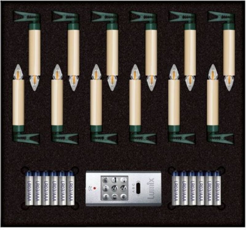 Krinner Lumix Superlight Flame Mini Elfenbein 12er Set
