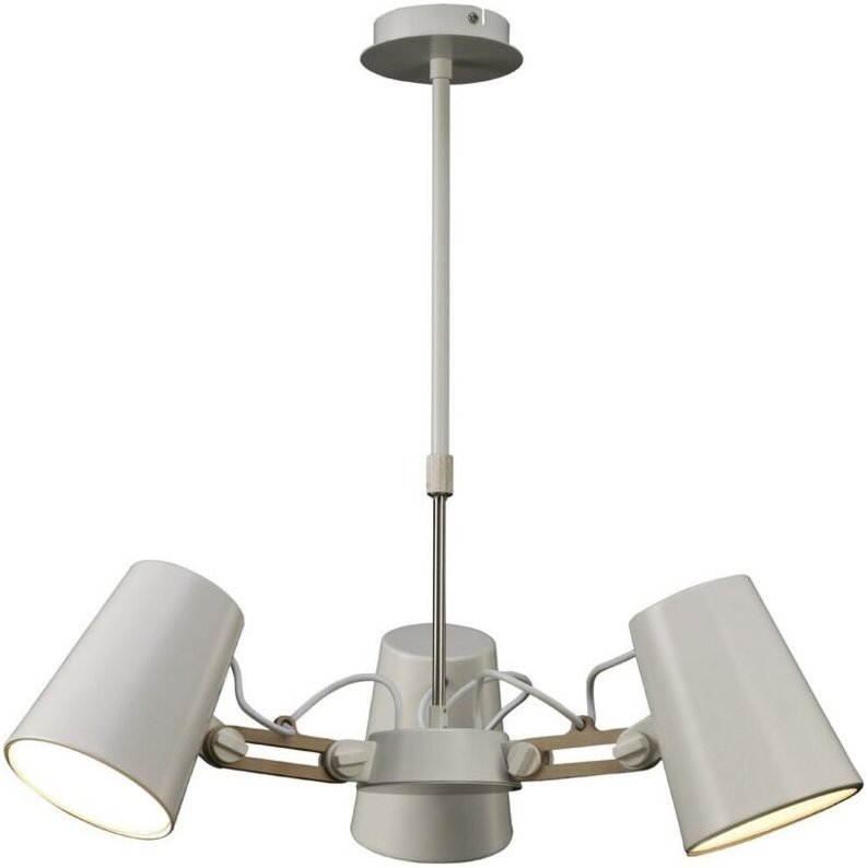 Inspired Mantra - Looker - Deckenanhänger 3 Licht E27, Mattweiß, Buche