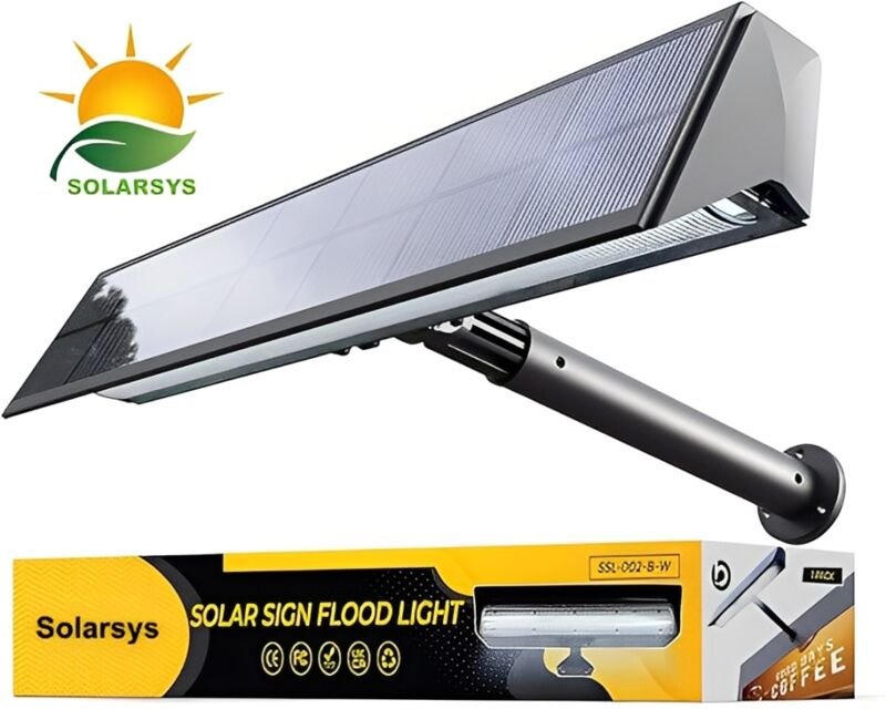 Solarsys - Solarstrahler für Signalisation, IP65, 160 Lumen, 5200mAh, automatisches Einschalten, PC+ABS UV-beständig