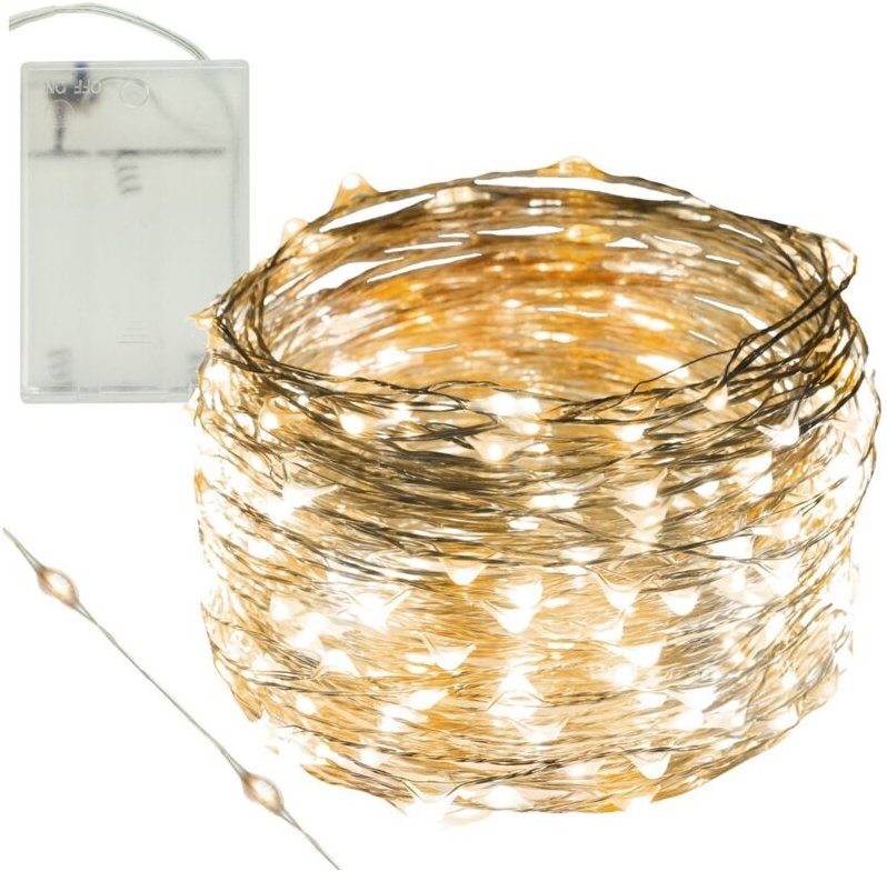 Weihnachtsbaum-Lichterkette mit 50 batteriebetriebenen LEDs, warmweiß