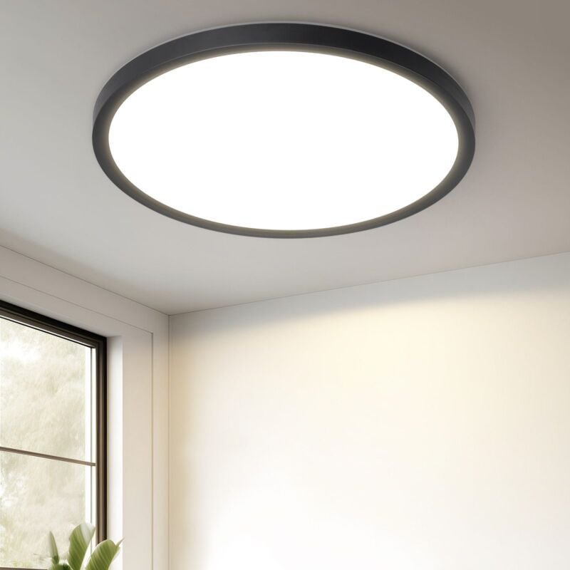 Deckenlampe led Deckenleuchte Flach - Schlafzimmerlampe 18CM Badezimmerlampe 15W Küchenlampe Schlafzimmer Schwarz Decken...