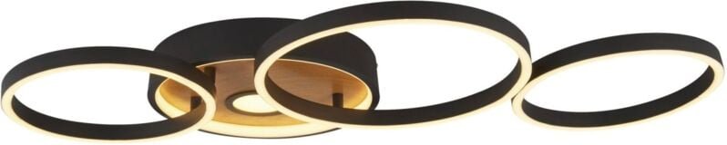 LED Deckenlampe Metall Schwarz Braun 3000 K warmweiß 936 lm Modern