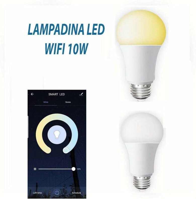 Trade Shop Traesio - Trade Shop - smarte led wifi-lampe E27 10W 2700K 6400K dimmbar ios android alexa google -