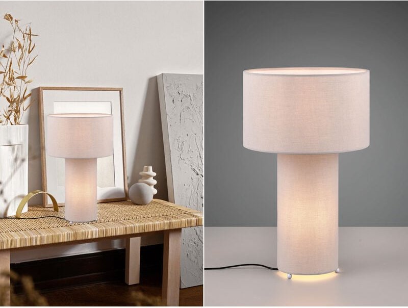 Thumbnail - Led Tischleuchte Korpus und Lampenschirm Stoff Ultimate Grau, Höhe 40cm