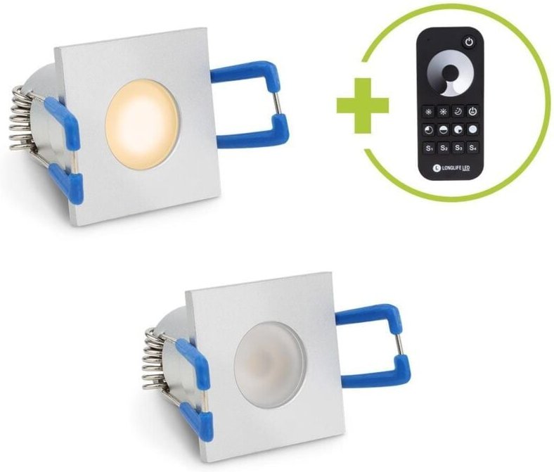 Einbaustrahler Mini Livorno eckig 3W 2700K IP65 - Farbe: silber - Anzahl: 2x