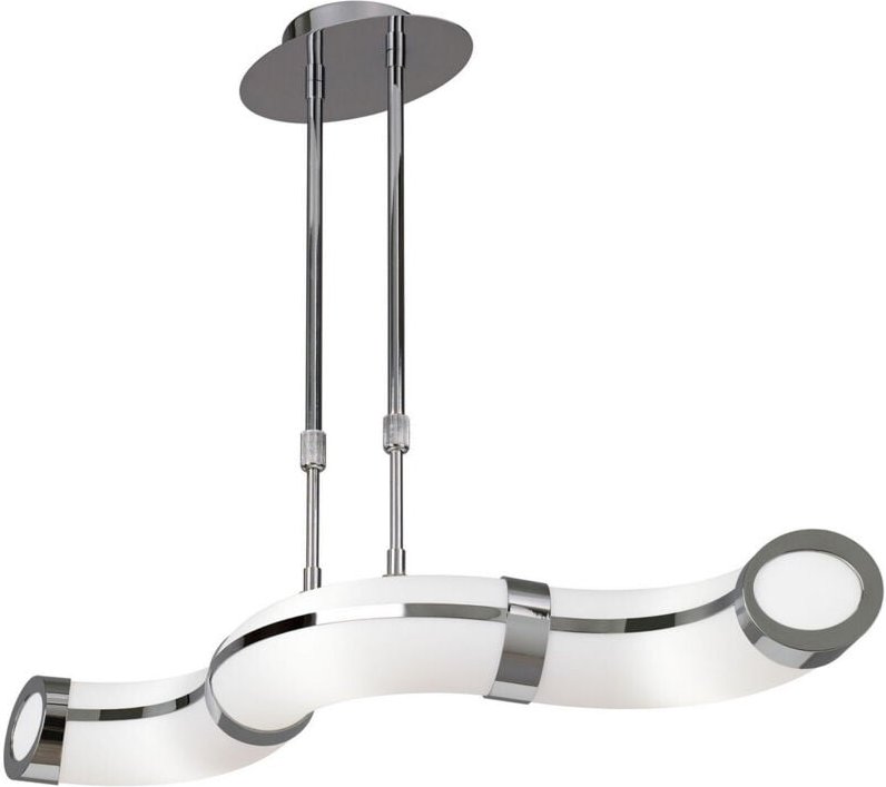 Inspired Mantra Fusion Guss Guss Teleskop-E27-Leiste mit 3 Leuchten, poliertes Chrom, weißes Acryl, Kompaktleuchtstoffla...