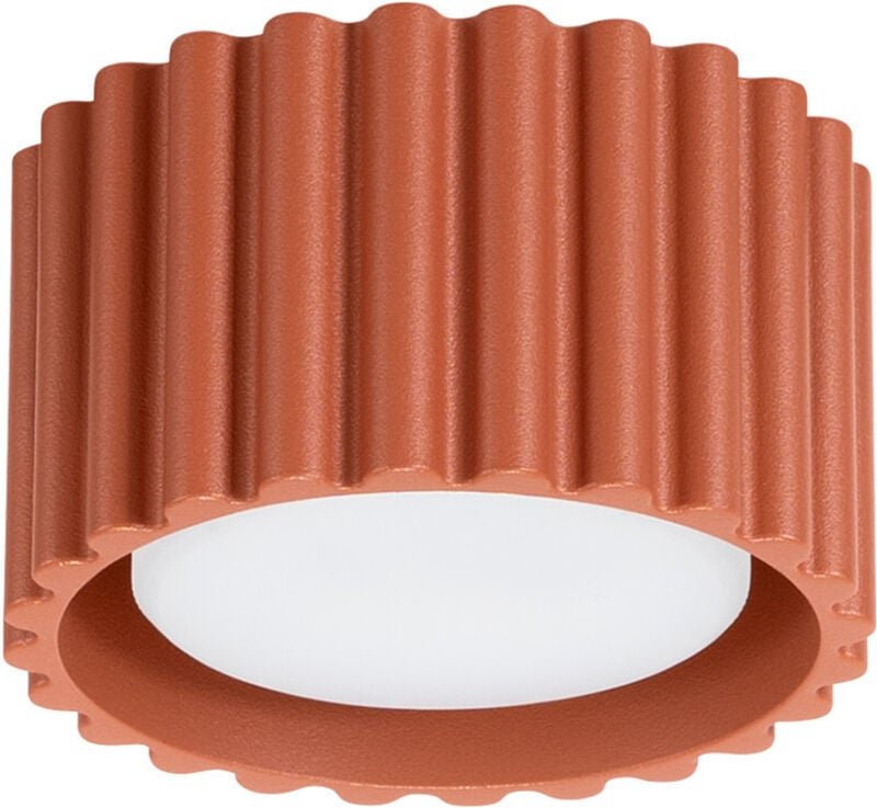 Thumbnail - Moderner, gerillter Deckenspot, rund, rotockerfarben, 6 cm, 1xGX53 10W AURA Sollux Lighting