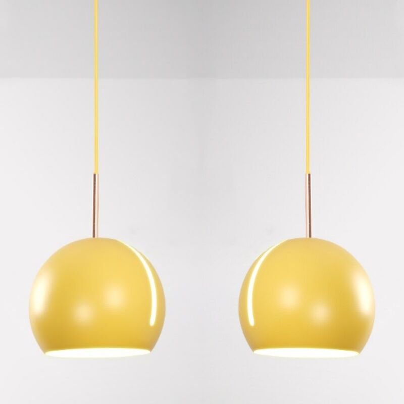 Wottes - Retro Industrial Pendelleuchte Innen Hängelampe Höhenverstellbare Deckenleuchte Gelb 2 Stücke