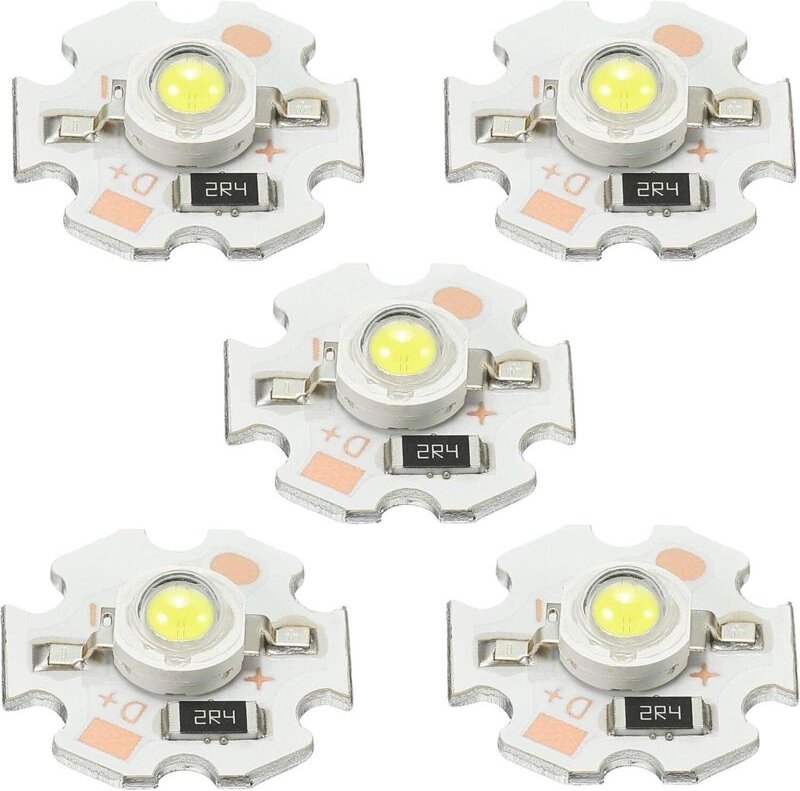 Packung mit 25 Hochleistungs-LEDs (5 V, 1 W, 200 lm), SMD-Chip, warmweiß (3000–3200 K), für Heimbeleuchtung, Studio, Aus...