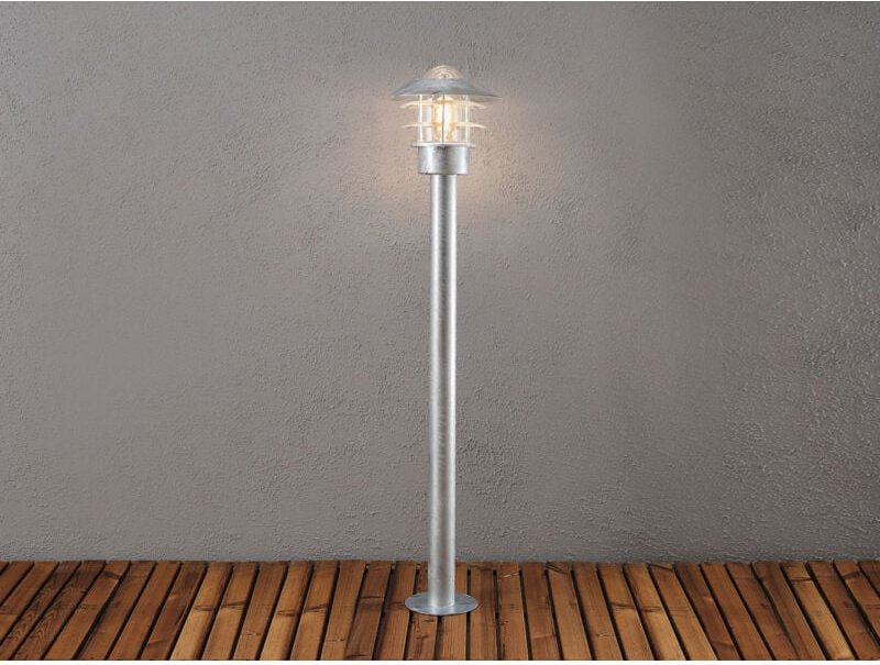 Konstsmide - Wegeleuchte Außenlaterne modena aus Stahl Silber, Höhe 98cm