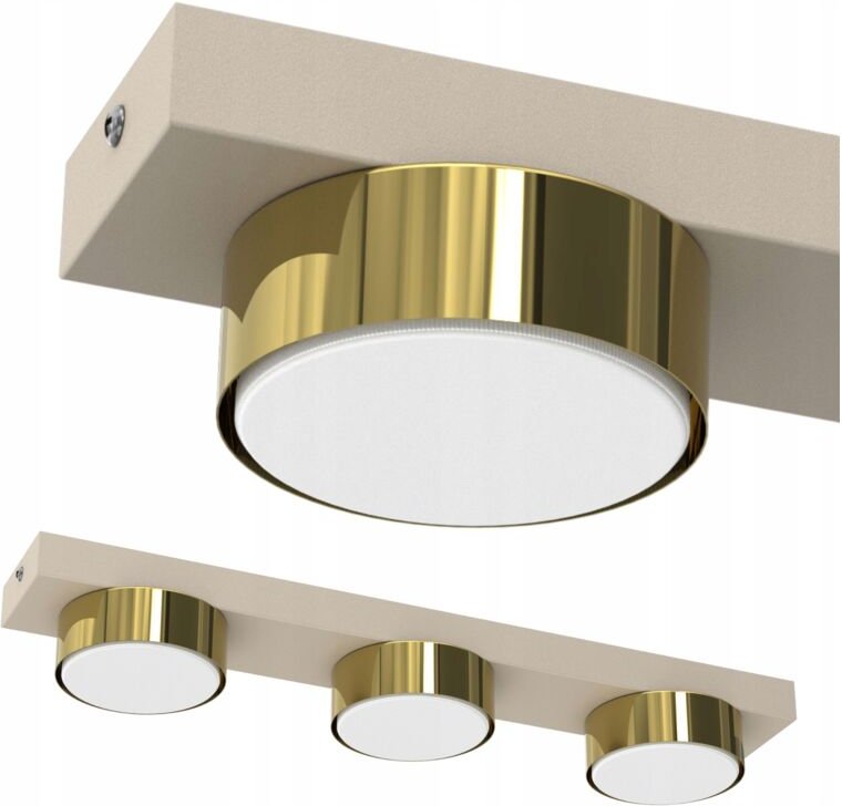 DECKENLEUCHTE LED PLAFON LOFT GX53 KASHMERE GOLD POLISH DEKORATIVE LAMPE 3-flammig