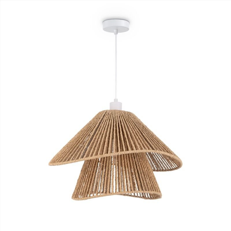 Led Pendelleuchte Esszimmer Pendellampe Wohnzimmer Küche Papier Boho Style E27 Weiß, Typ 5 - Paco Home