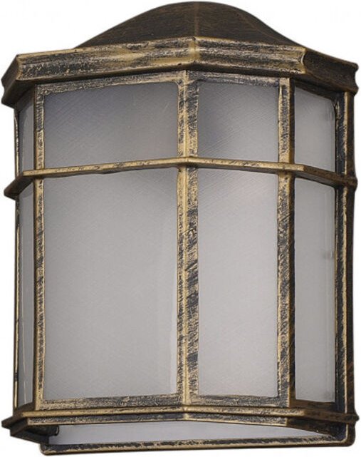 Fabrilamp - Bellatrix Außenwandleuchte Aluminium 1xe27 schwarz/gold 25x11x19,5 cm ip44