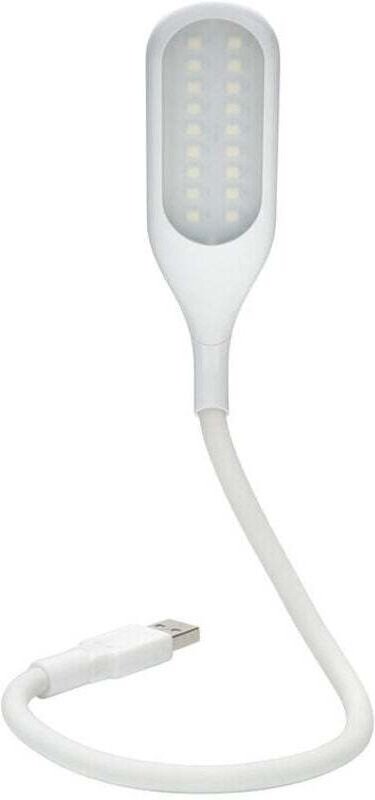 Dimmbare USB-Lampe mit 18 LEDs und 3 Helligkeitsstufen. Das schlichte Design umfasst einen flexiblen Schwanenhals und ei...