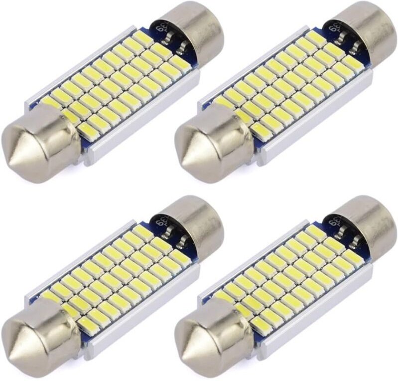 Aougo - 4 Stück C5W led Anti-Fehler Weiß 41 mm 3014 Glühbirnen 30SMD Festoon Dome Auto-Innen-LED-Licht 211-2 578 dc 12 v...