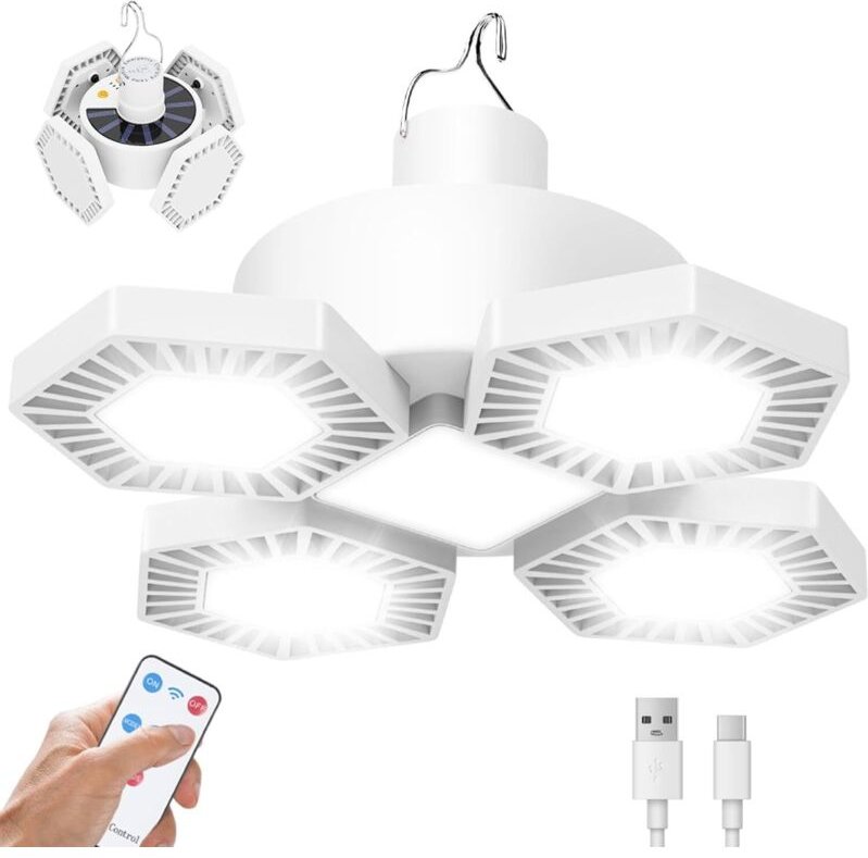 169 LED Campinglampe Solar Aufladbar, Camping Lampe Laterne mit Fernbedienung Power Bank Batterie, USB Campingleuchte Ze...