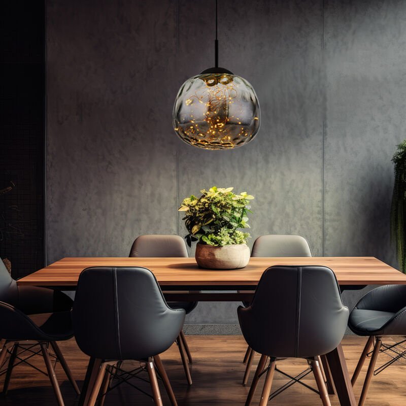 Globo - hängeleuchte - FIREFLY - schwarz - glas - Ø 30cm - LED -