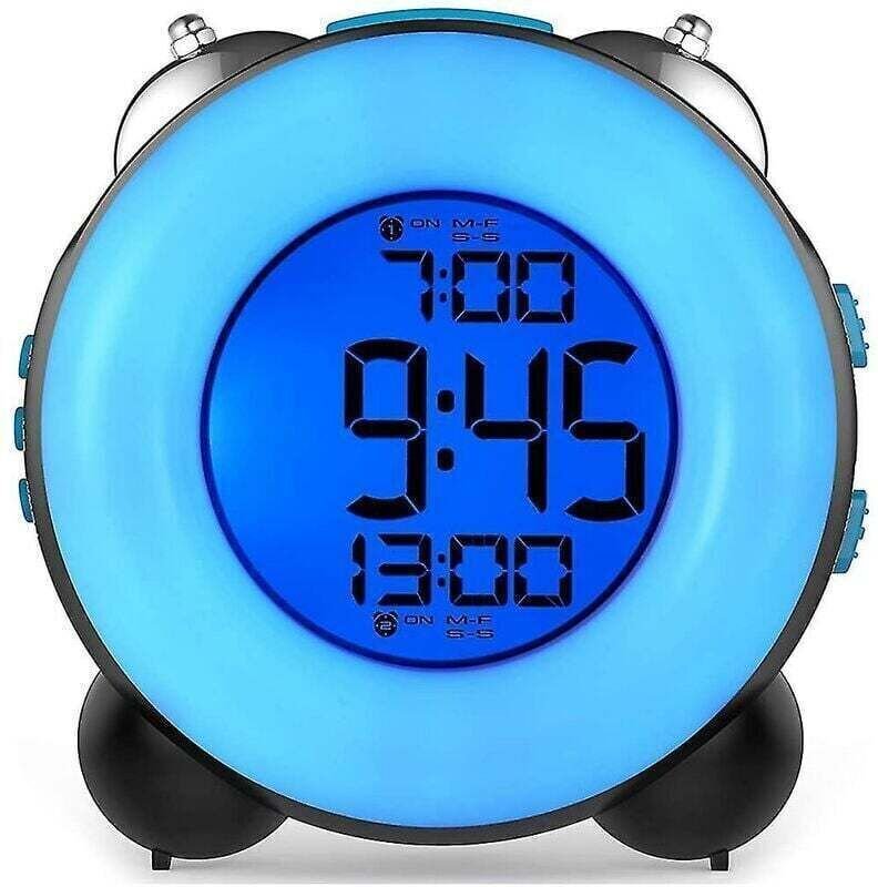 Lauter Wecker für Tiefschläfer mit optionalem Alarm, doppelter Alarmeinstellung und Schlummerfunktion (vollständig blau)...