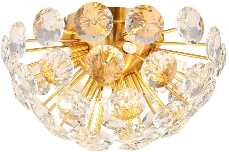 Globo Lighting - Deckenleuchte Kristalle klar Kristallleuchte gold Deckenlampe gold, Metall, 10x G9 Fassungen, DxH 39 x ...