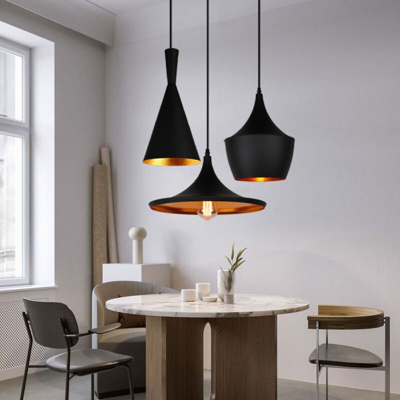 3 Flammig Pendelleuchte aus Metall, Kronleuchter im Modernen Geometrischen Stil mit Runde Basis, Lampe E27 für Esszimmer...