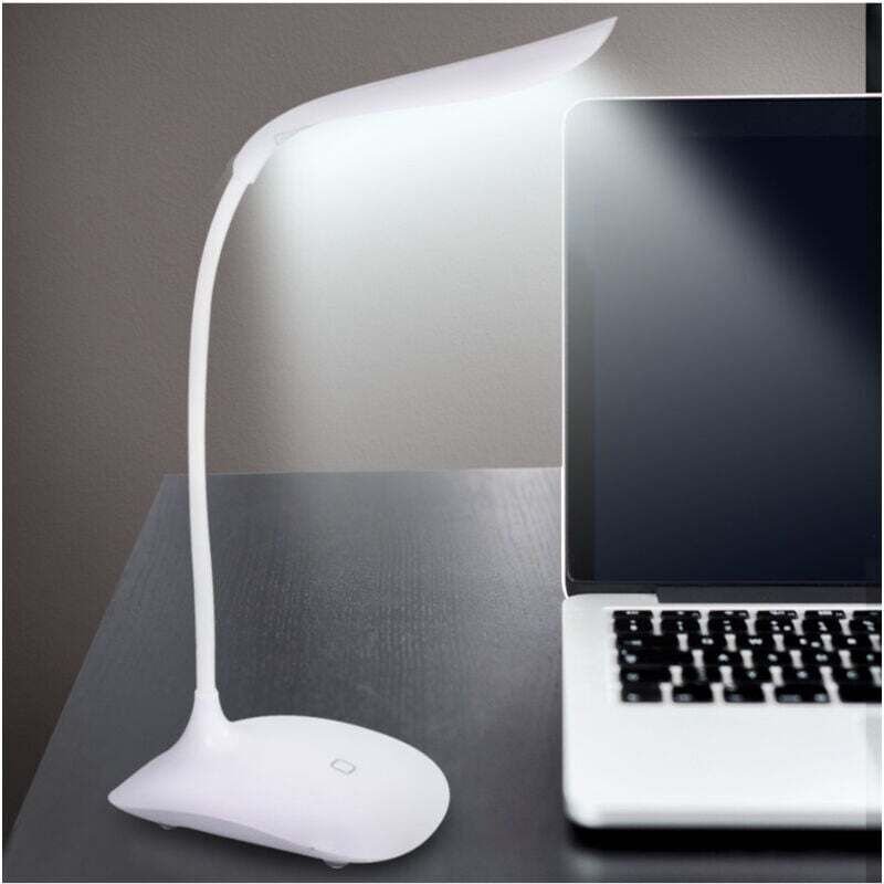 YMYNY - Touch-Schreibtischlampe, 14 LEDs, weißes, verstellbares Licht und ergonomischer Hals -
