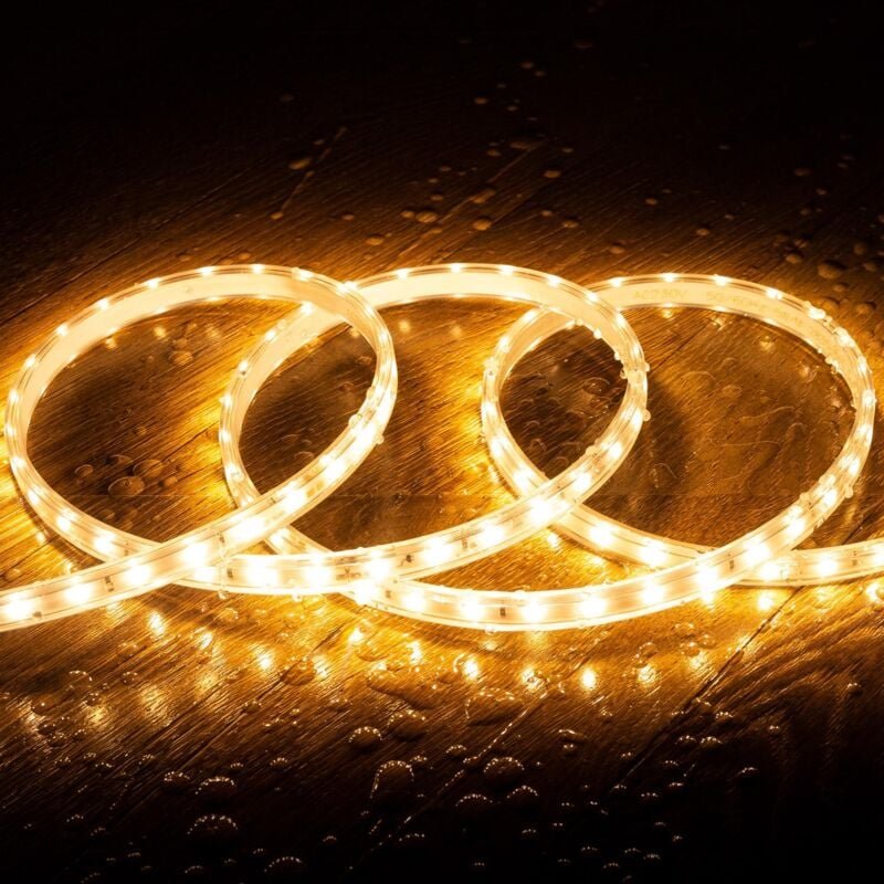 Efectoled - LED-Streifen Dimmbar 220V smd 60 LED/m Warmweiß 5W/m 400lm/m Breite 12mm Schnitt 100cm IP65 nach Maß 25 m