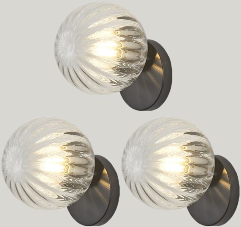 3 Stück Modern Wandlampe Innen Rund Wandleuchte Kreative Wandbeleuchtung für Schlafzimmer Wohnzimmer Korridor