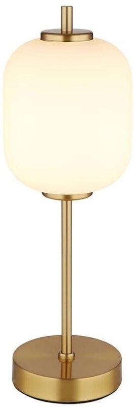 Globo - Große led Retro Tischleuchte ewald aus Metall in Messing & Opalglas, Höhe 40cm