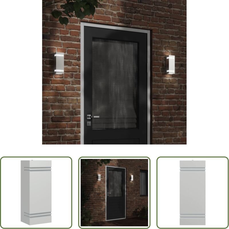 vidaXL Edelstahlleuchte - Außenwandleuchte Silbern Edelstahl