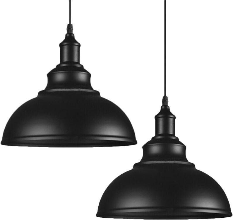 2x Industrial Pendelleuchte Metall E27 Kronleuchter in Kürbisform 29cm Vintage Lüster für Schlafzimmer Küche Wohnzimmer ...