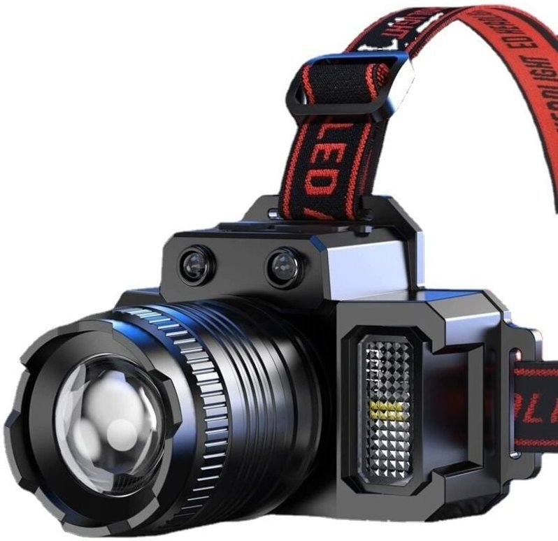 Wiederaufladbare Stirnlampe mit 5 Beleuchtungsmodi und 360° verstellbar für die Jagd im Freien, Camping, Angeln