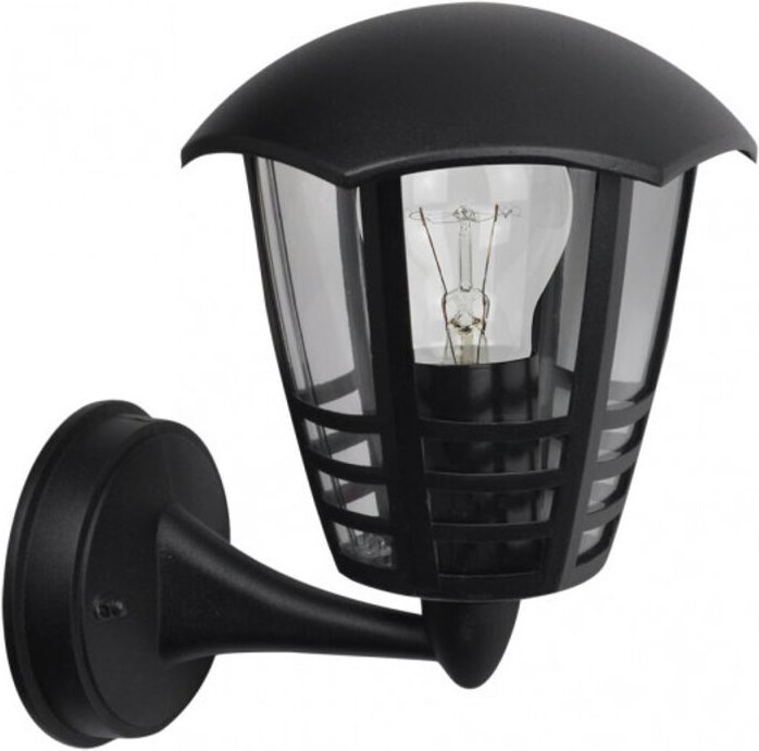 Fabrilamp - Wandleuchte ext. Aluminium alnilan 1xe27 schwarz ip44 24x21,5x18 cm