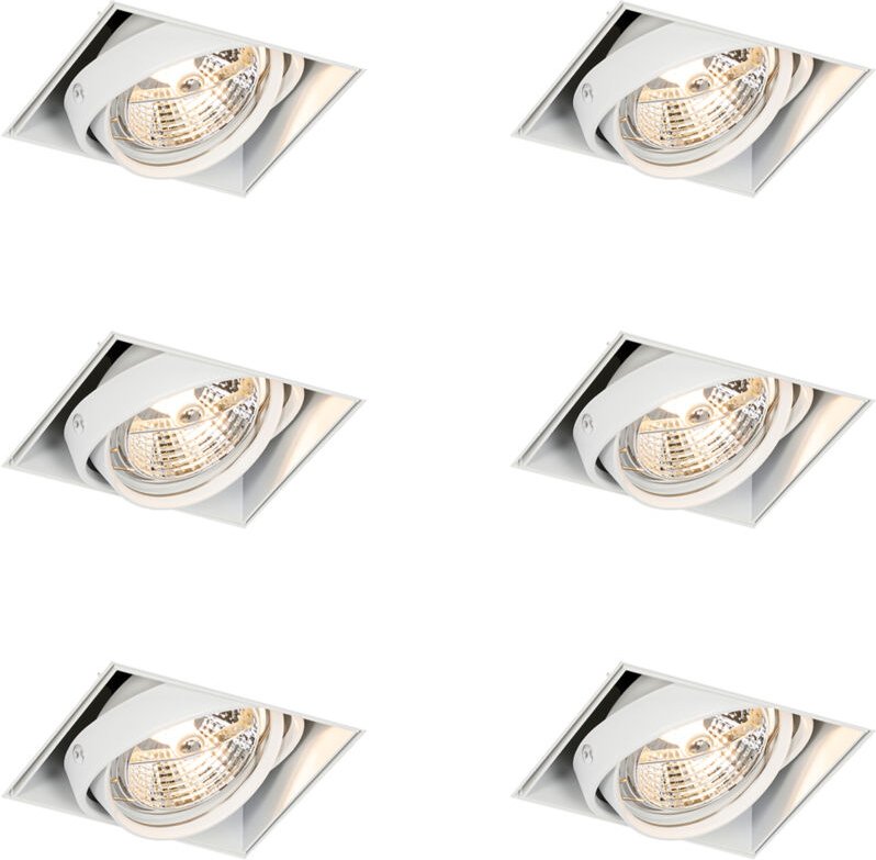 Set mit 6 Einbaustrahlern weiß GU10 AR70 Trimless - Oneon