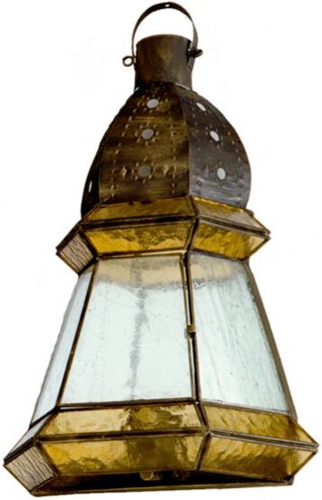 Fabrilamp - Wandleuchte groß 1xe27 bernsteinfarbenes Leder/Ambra 42x30x14 cm