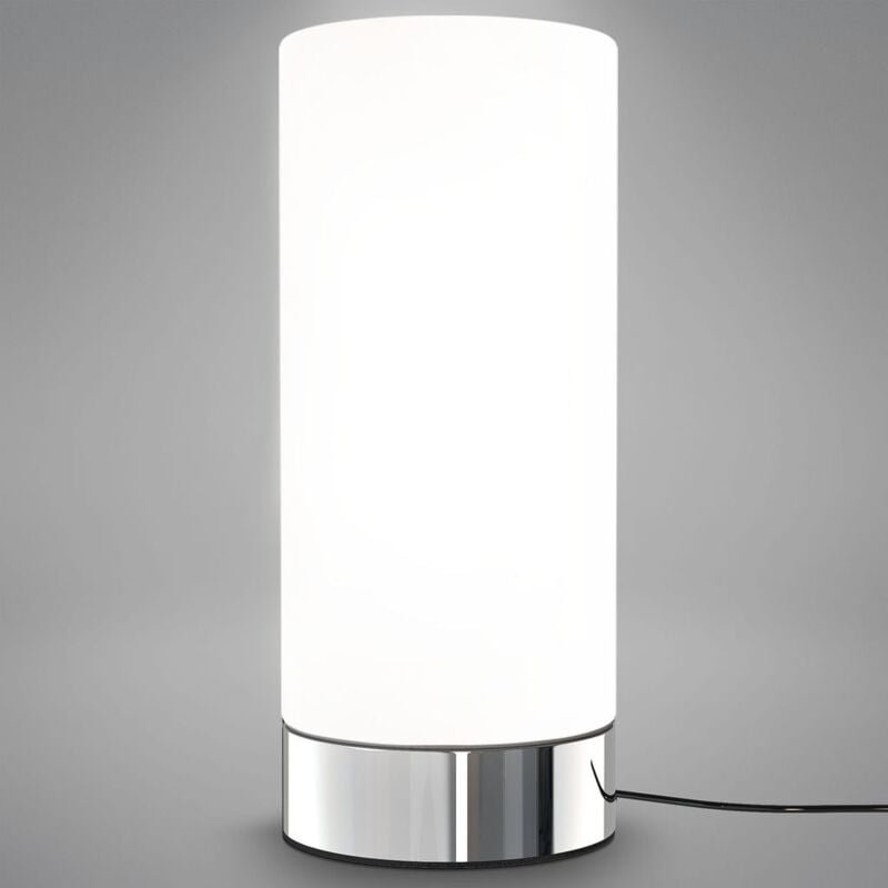 Nachttischlampe - touch, dimmbar, led, E14 Fassung, Glas, chrom