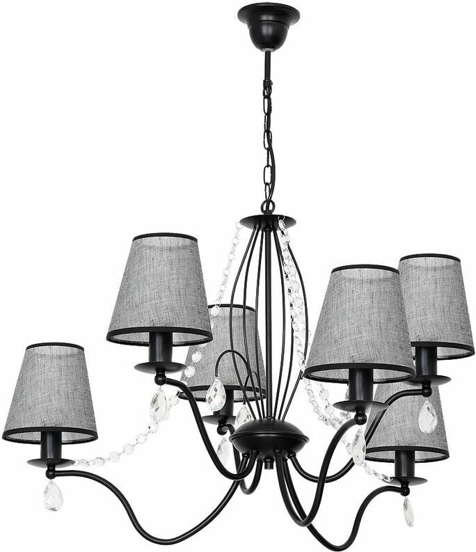 Kronleuchter E27 Stoff Metall Klassisch Hängelampe