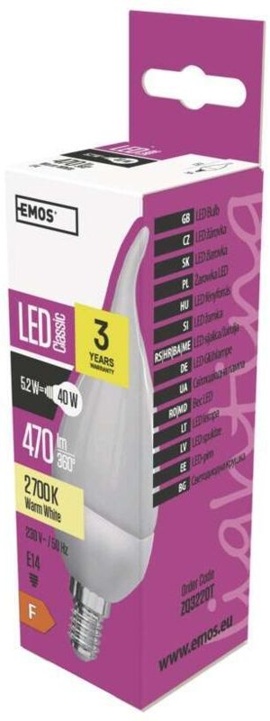 LED-Glühbirne Flammenform E14 6W warmweiß