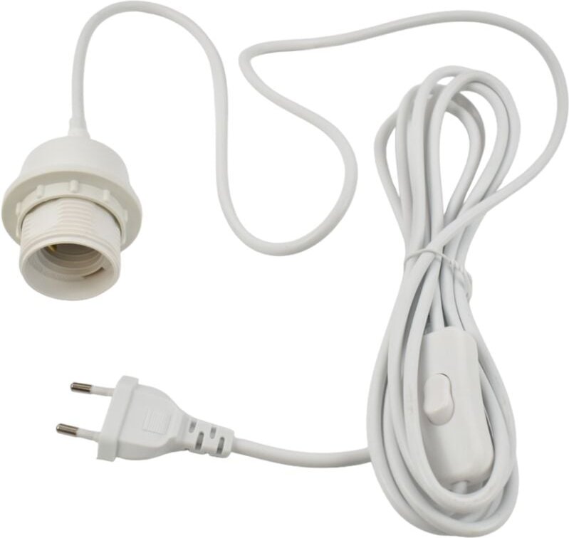 E27-Fassung mit PVC-Kabel, Schalter und Stecker