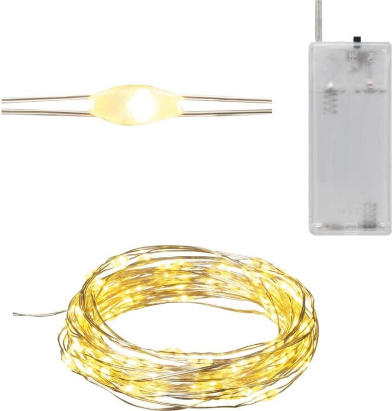 TG66254-2 Weihnachtsbaumbeleuchtung am Kabel, 40 LED-Mikro-Lichterketten, warmweiß, AA