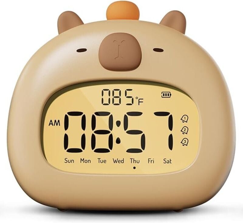 Nachtlicht für Kinder, digitales Capybara-Licht am Kopf, einstellbare LED-Leuchte, 3 Nachtalarmgruppen für Kinder, geeig...