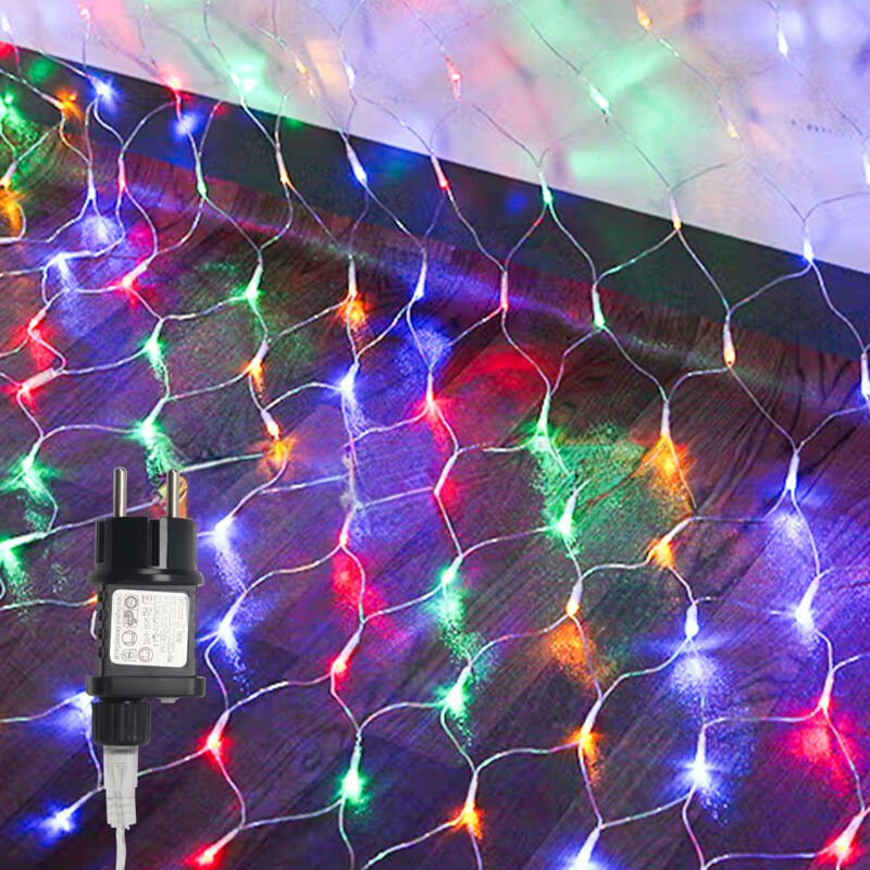 TolleTour LED Lichternetz Lichterkette Weihnachtsbeleuchtung Lichtervorhang Innen Außen Deko 8 Modi IP44 4.5x1.6M Bunt